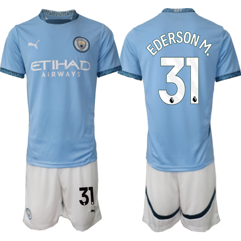 Men 2024-2025 Club Manchester City home blue #31 Soccer Jersey